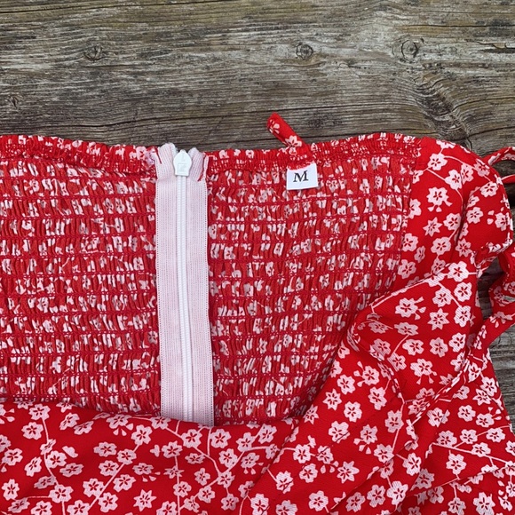 Red Floral Dress - Picture 4 of 4